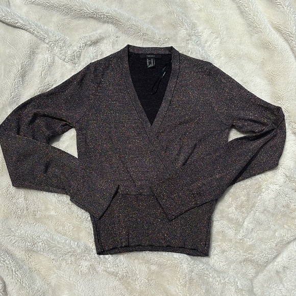 Forever 21 Shimmer Wrap Top – Size XL | Laid-Back Luxe | Pink & Black | - Picture 1 of 8